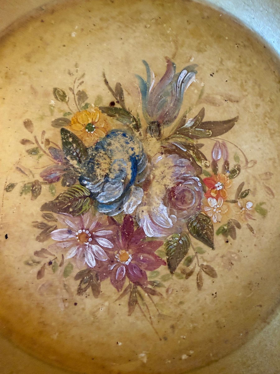 Small Painted Sheet Metal Tray, 25 Cm In Diameter-photo-4