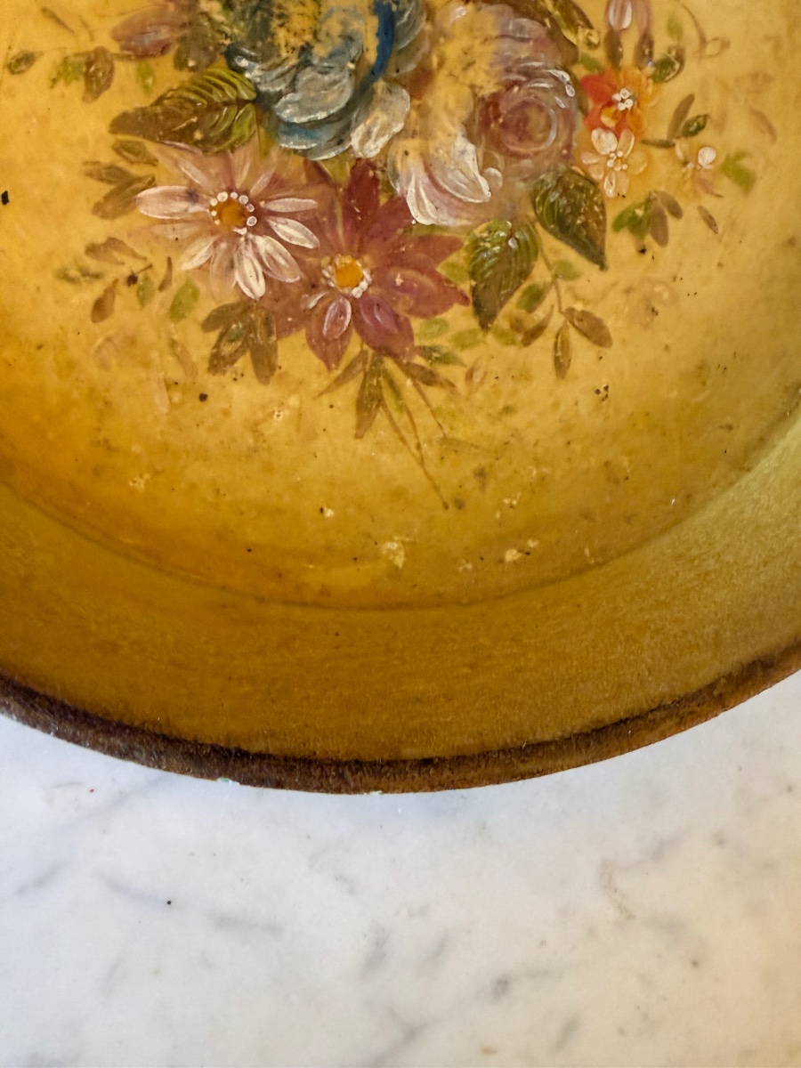 Small Painted Sheet Metal Tray, 25 Cm In Diameter-photo-4
