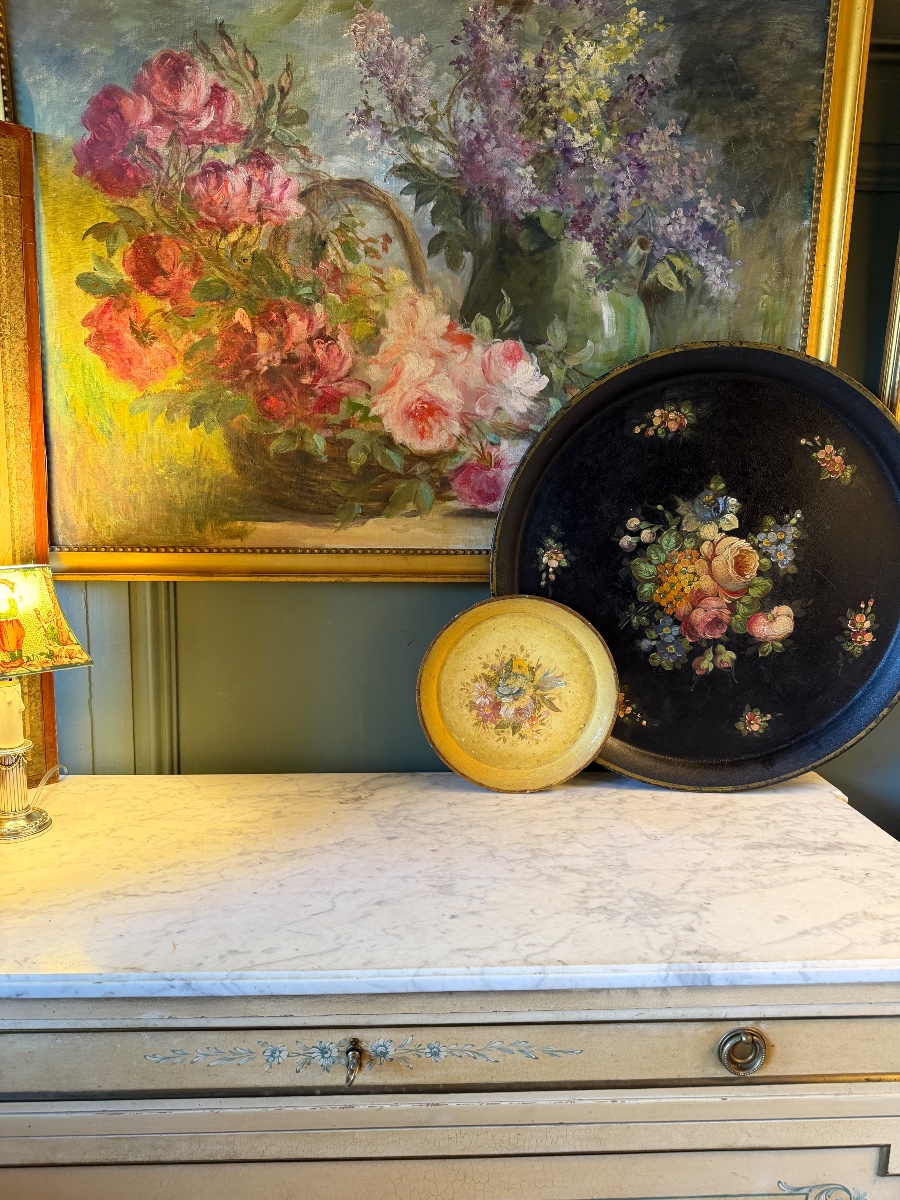 Small Painted Sheet Metal Tray, 25 Cm In Diameter-photo-7