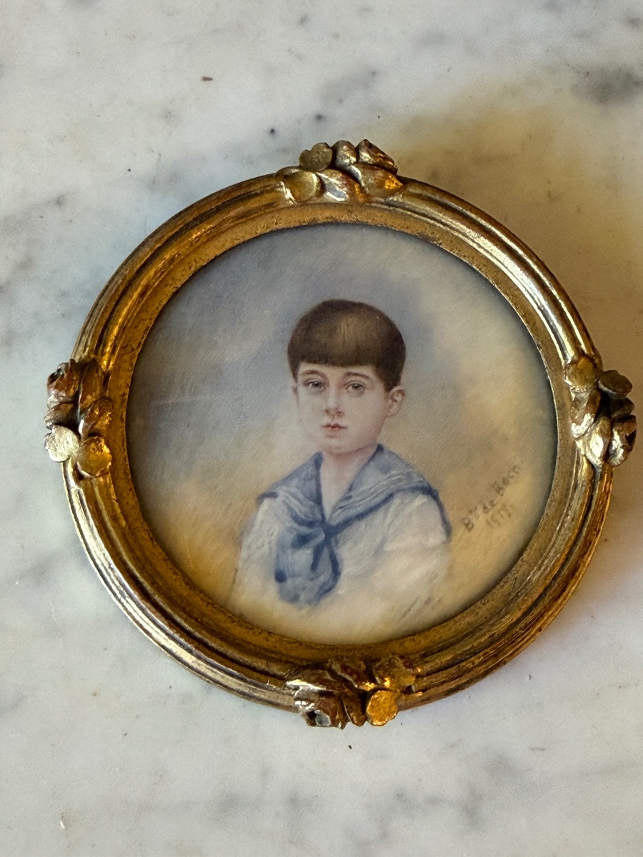 Miniature, portrait d'un jeune garçon daté 1919-photo-2