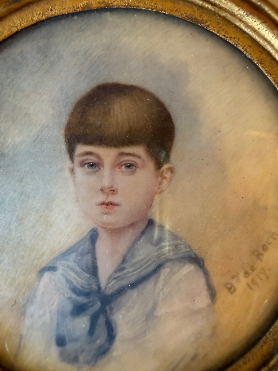 Miniature, portrait d'un jeune garçon daté 1919-photo-3