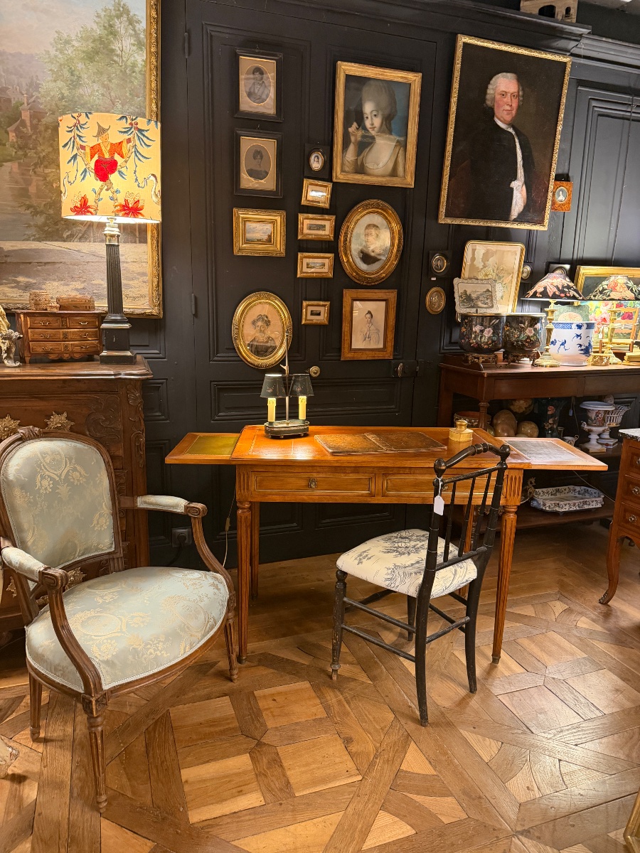 Bureau plat de style Louis XVI-photo-8