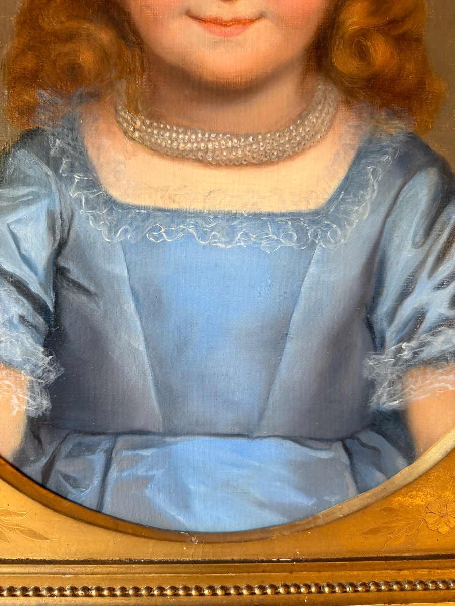 Portrait d'une petite fille daté 1874 de Elie-Joseph LAURENT-photo-4