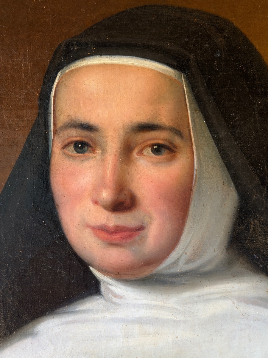 Portrait d'une jeune religieuse XIXème-photo-3
