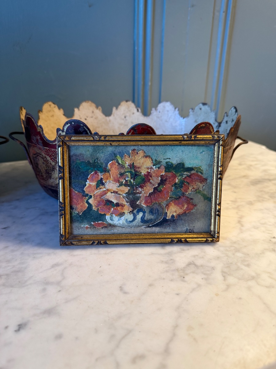 Small Painting Of Flowers, Watercolor-photo-1
