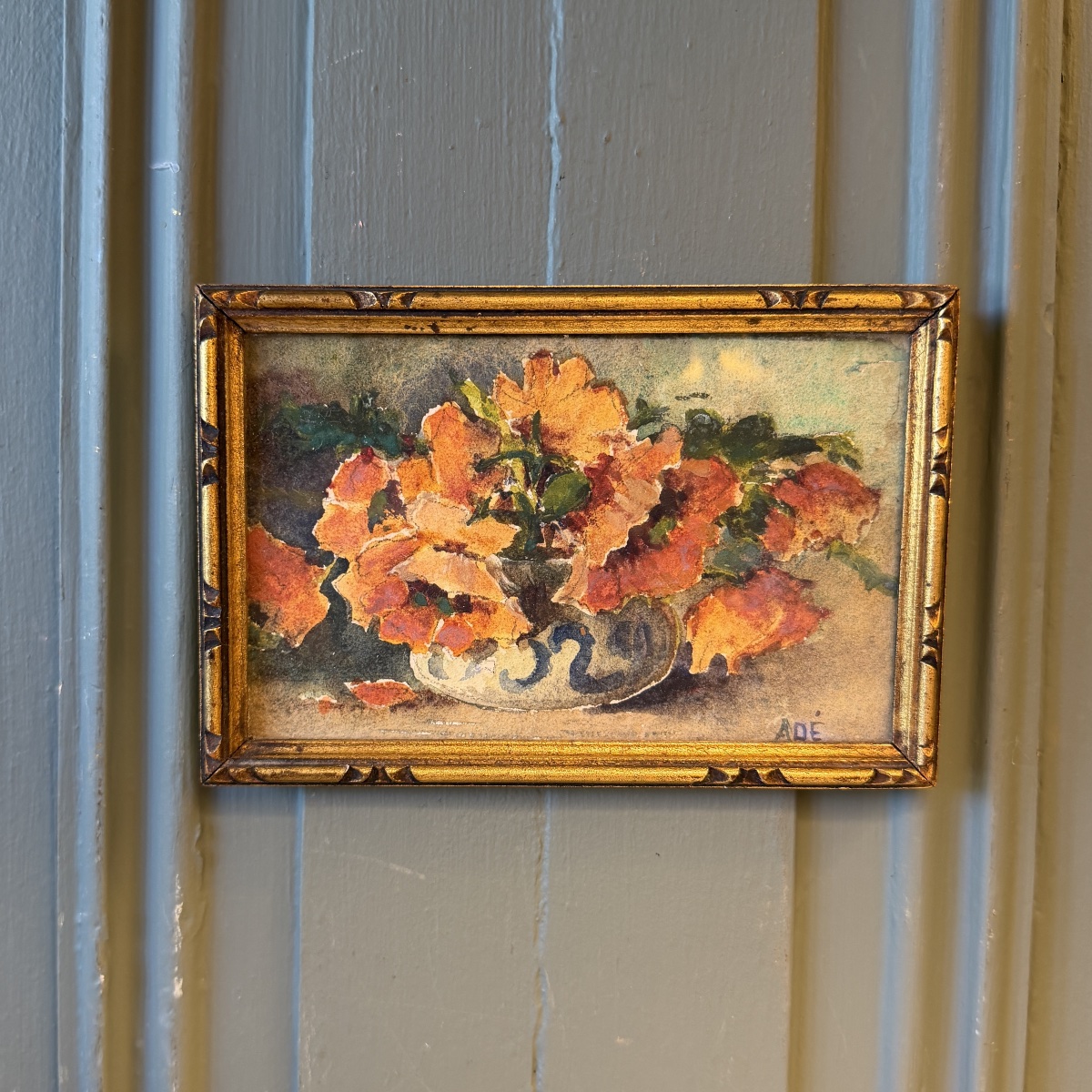 Small Painting Of Flowers, Watercolor