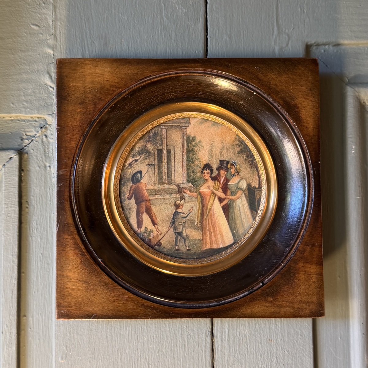 19th-century Miniature: An Elegant Stroll Through A Garden