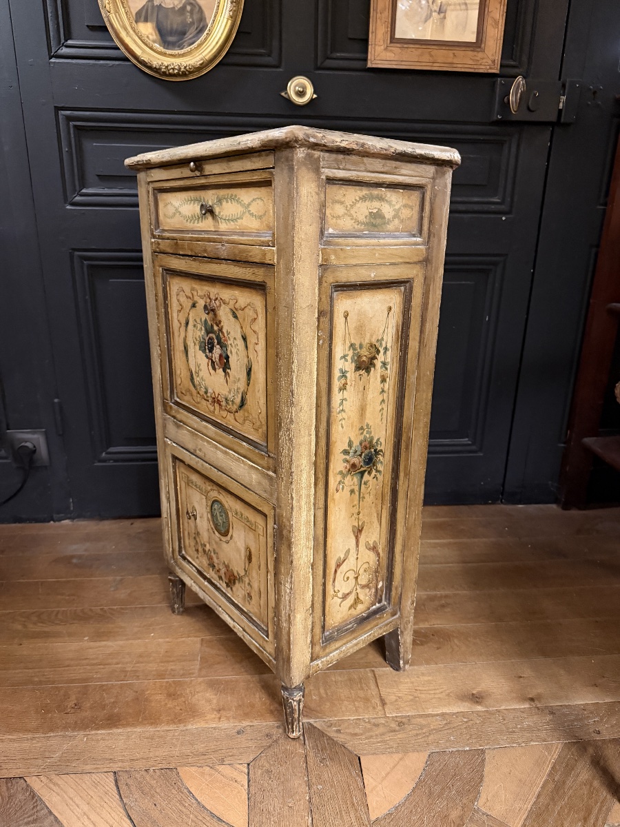 Small Painted Wooden Secretary Desk In The Louis XVI Style-photo-3
