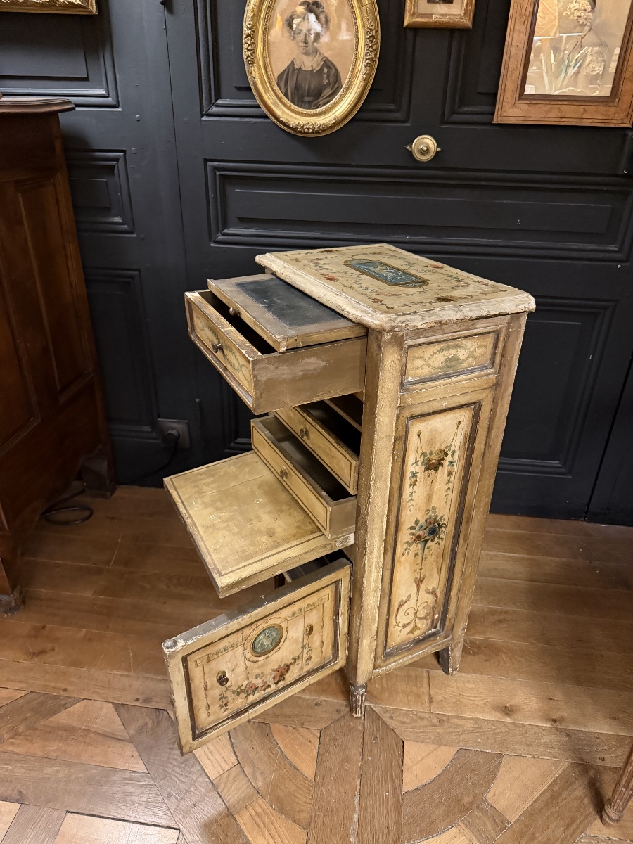Small Painted Wooden Secretary Desk In The Louis XVI Style-photo-2