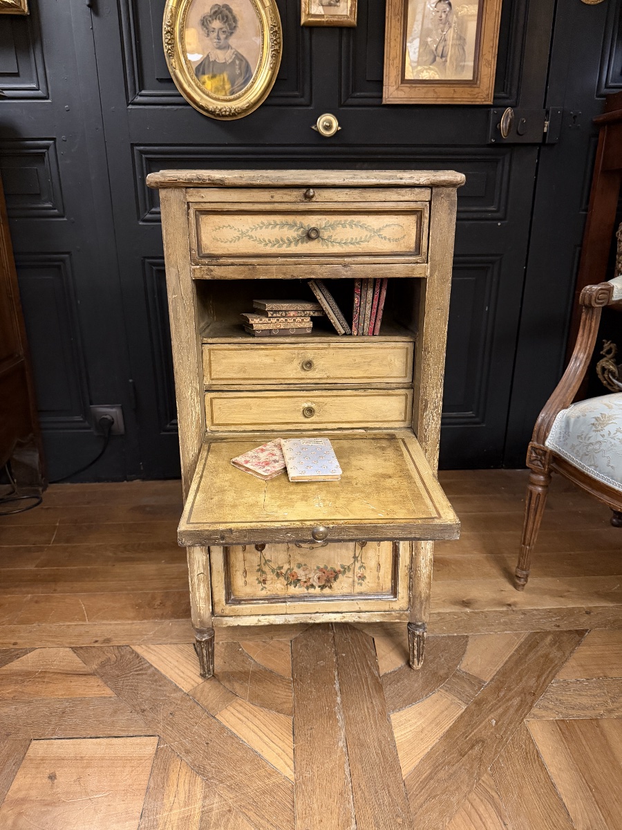 Small Painted Wooden Secretary Desk In The Louis XVI Style-photo-7