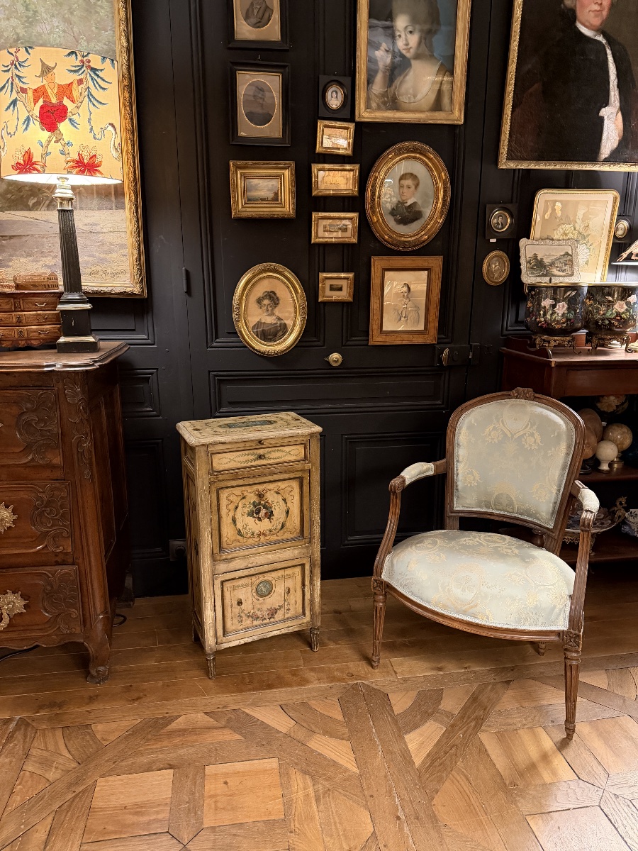 Small Painted Wooden Secretary Desk In The Louis XVI Style-photo-8