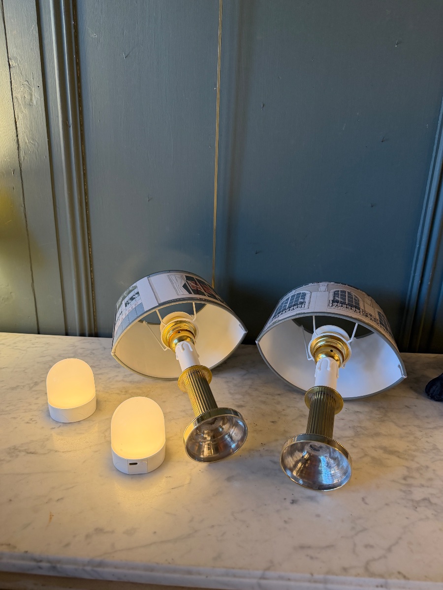 Paire de lampes sans fil, Hauteur 32 cm-photo-1
