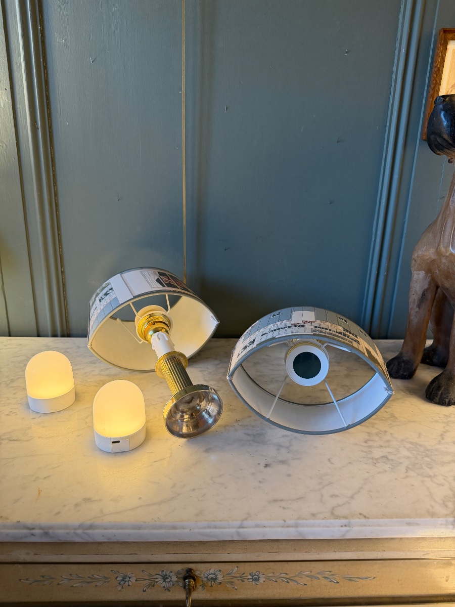 Paire de lampes sans fil, Hauteur 32 cm-photo-2