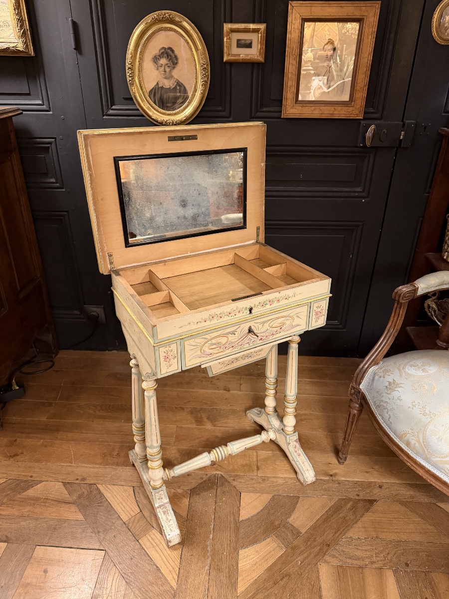 Napoleon III-style Painted Wood Cabinet-photo-2