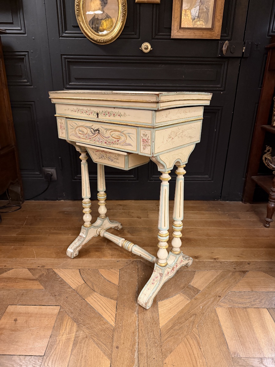 Napoleon III-style Painted Wood Cabinet-photo-4