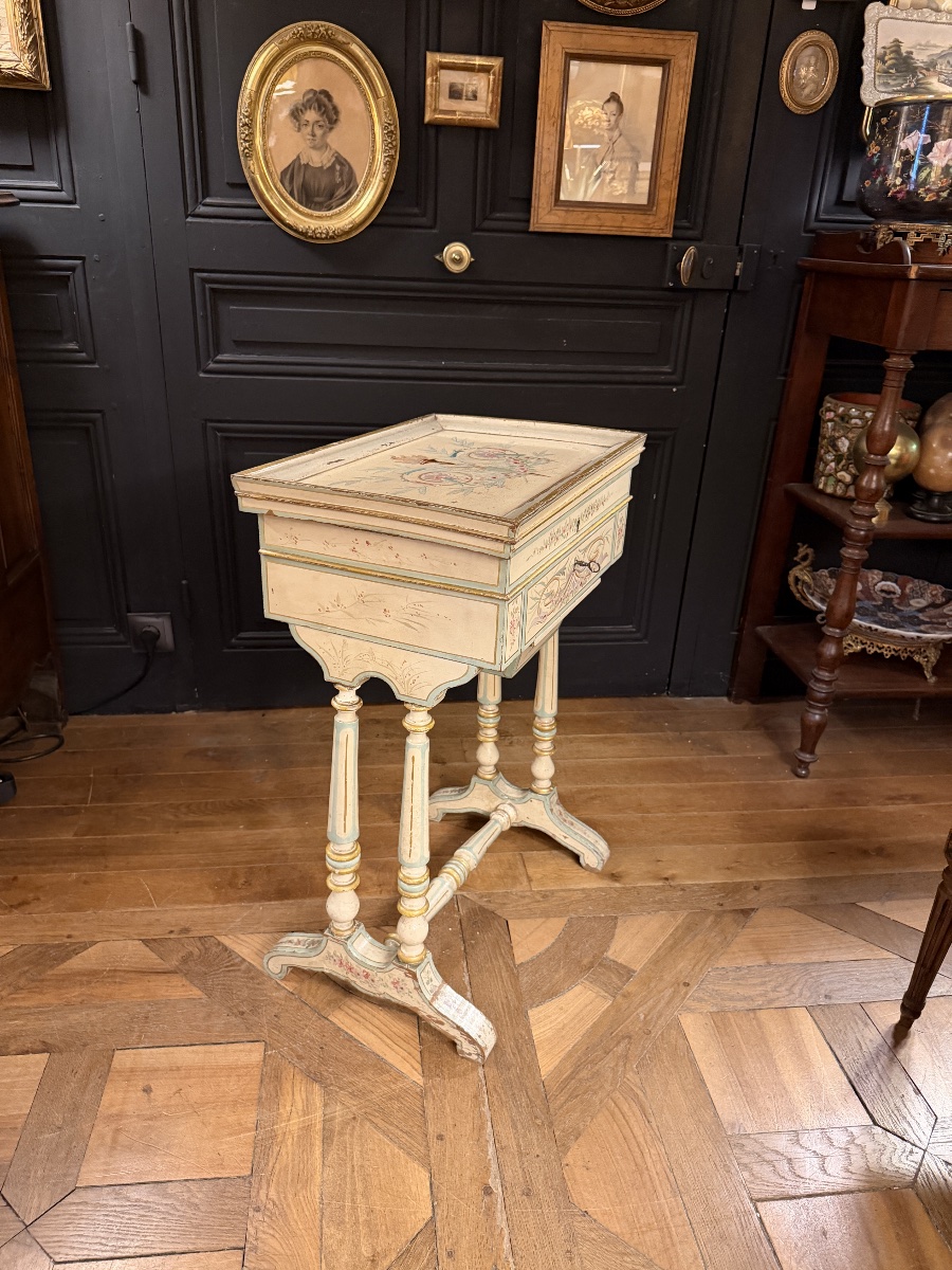 Napoleon III-style Painted Wood Cabinet-photo-2