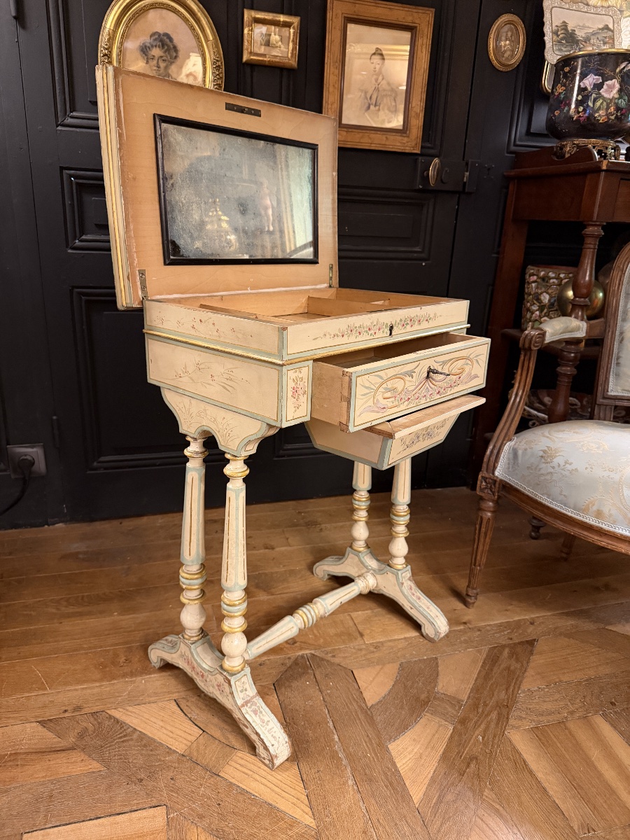 Napoleon III-style Painted Wood Cabinet-photo-3