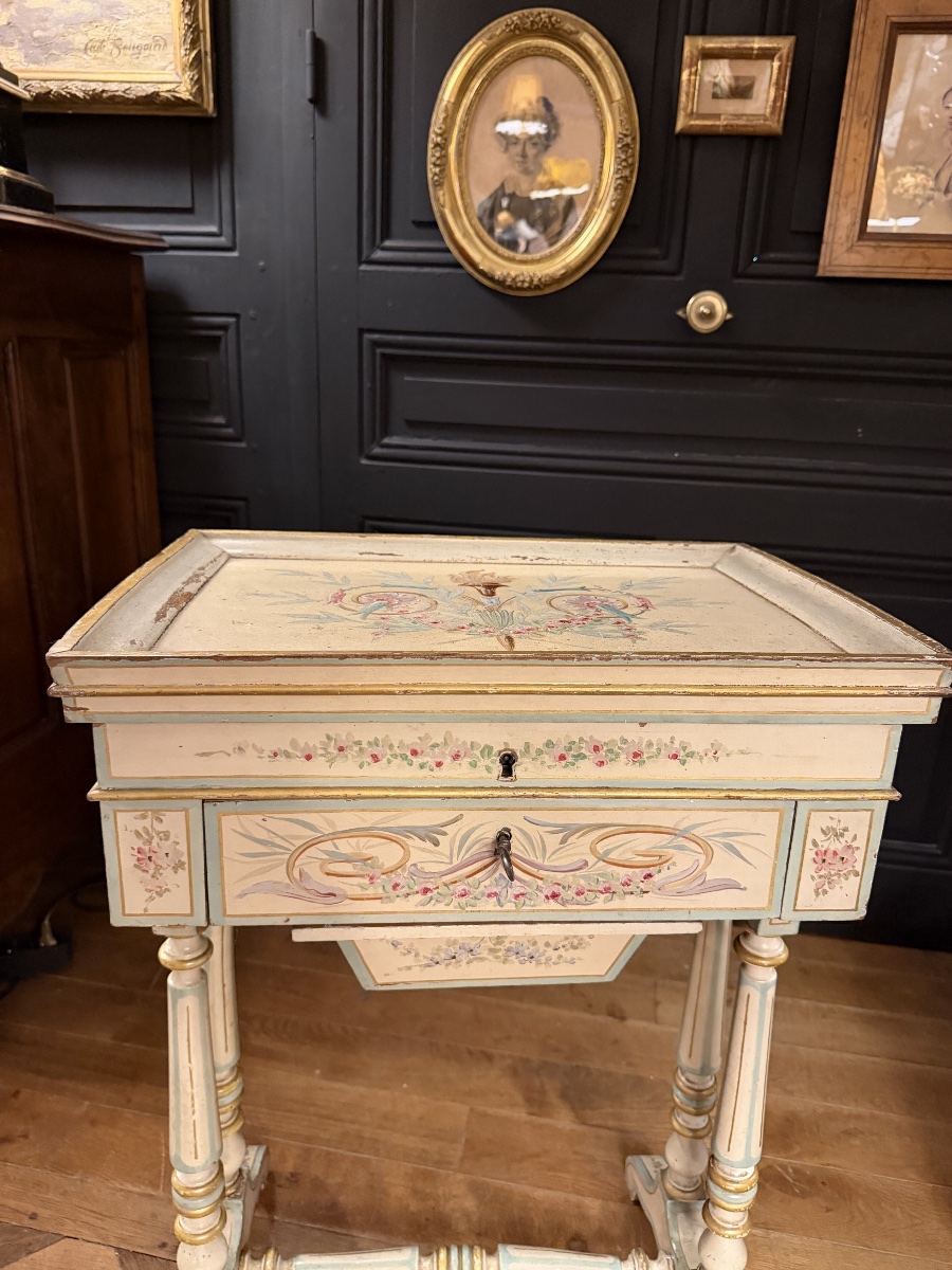 Napoleon III-style Painted Wood Cabinet-photo-5