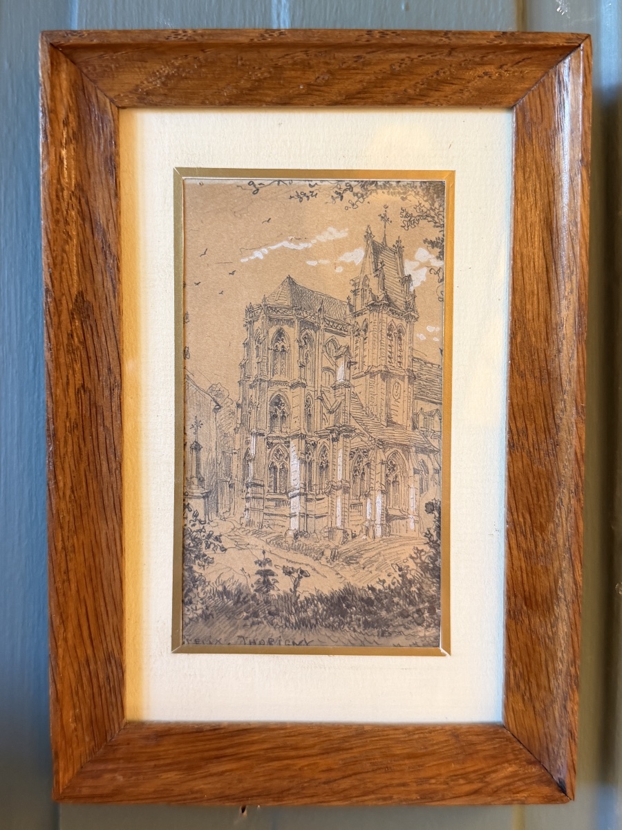 Eglise de Saint-Sulpice-de-Favières, paire de dessins par Felix Thorigny-photo-2