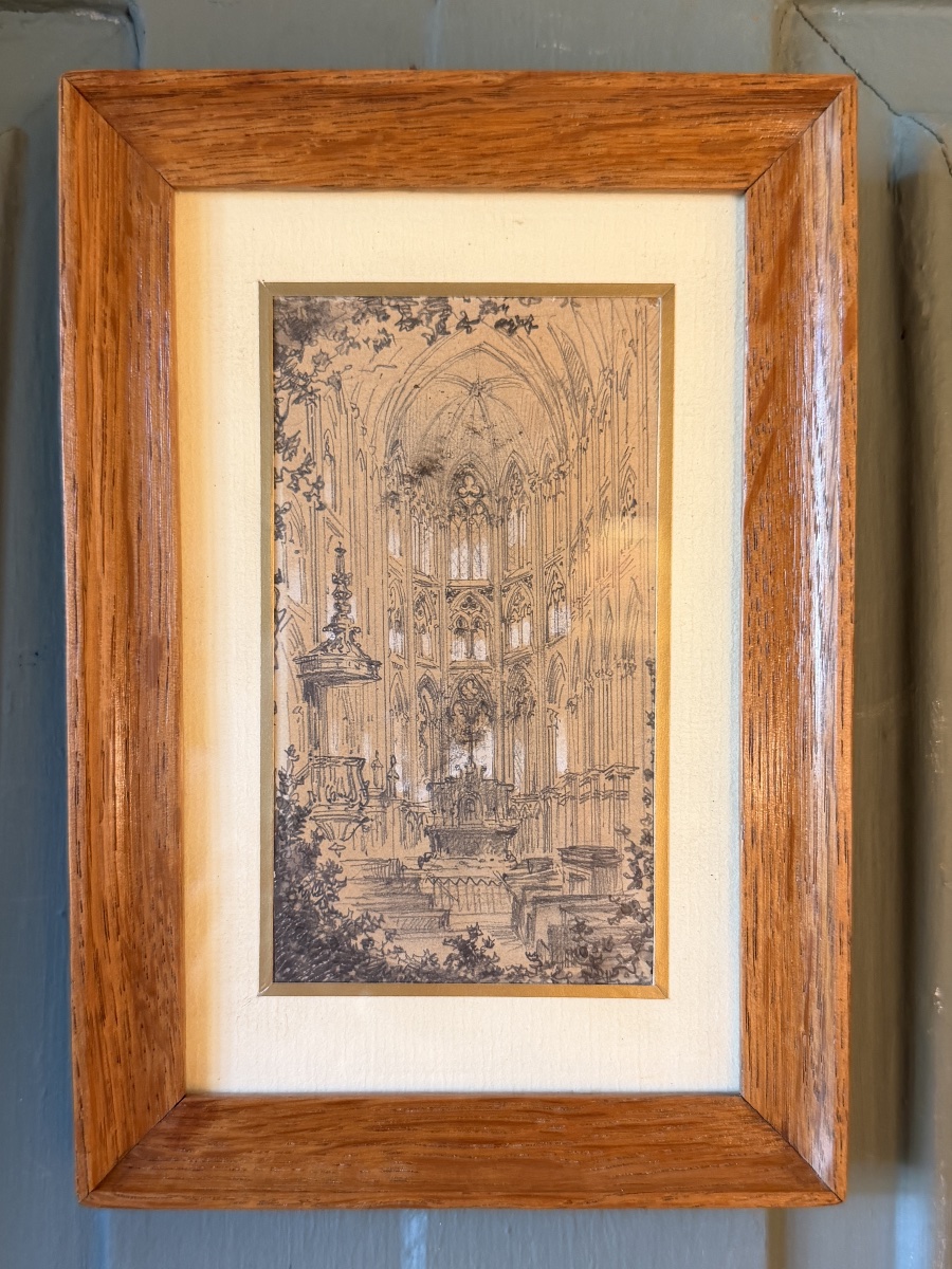 Eglise de Saint-Sulpice-de-Favières, paire de dessins par Felix Thorigny-photo-4