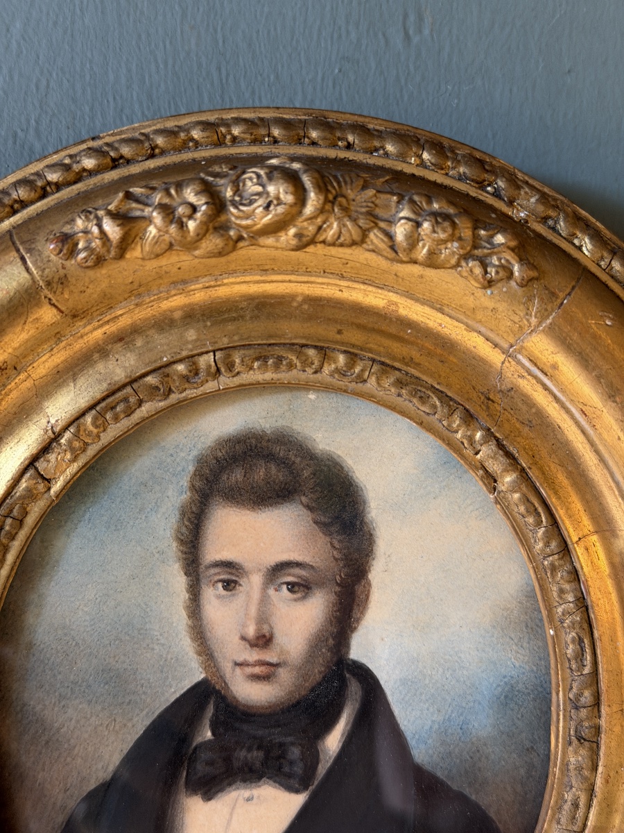 Portrait Of A Man, Large Miniature, Circa 1840-photo-4