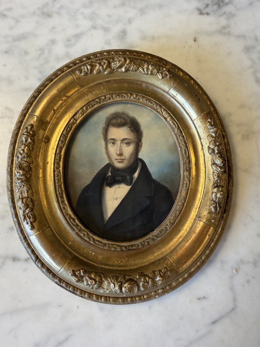 Portrait Of A Man, Large Miniature, Circa 1840-photo-4