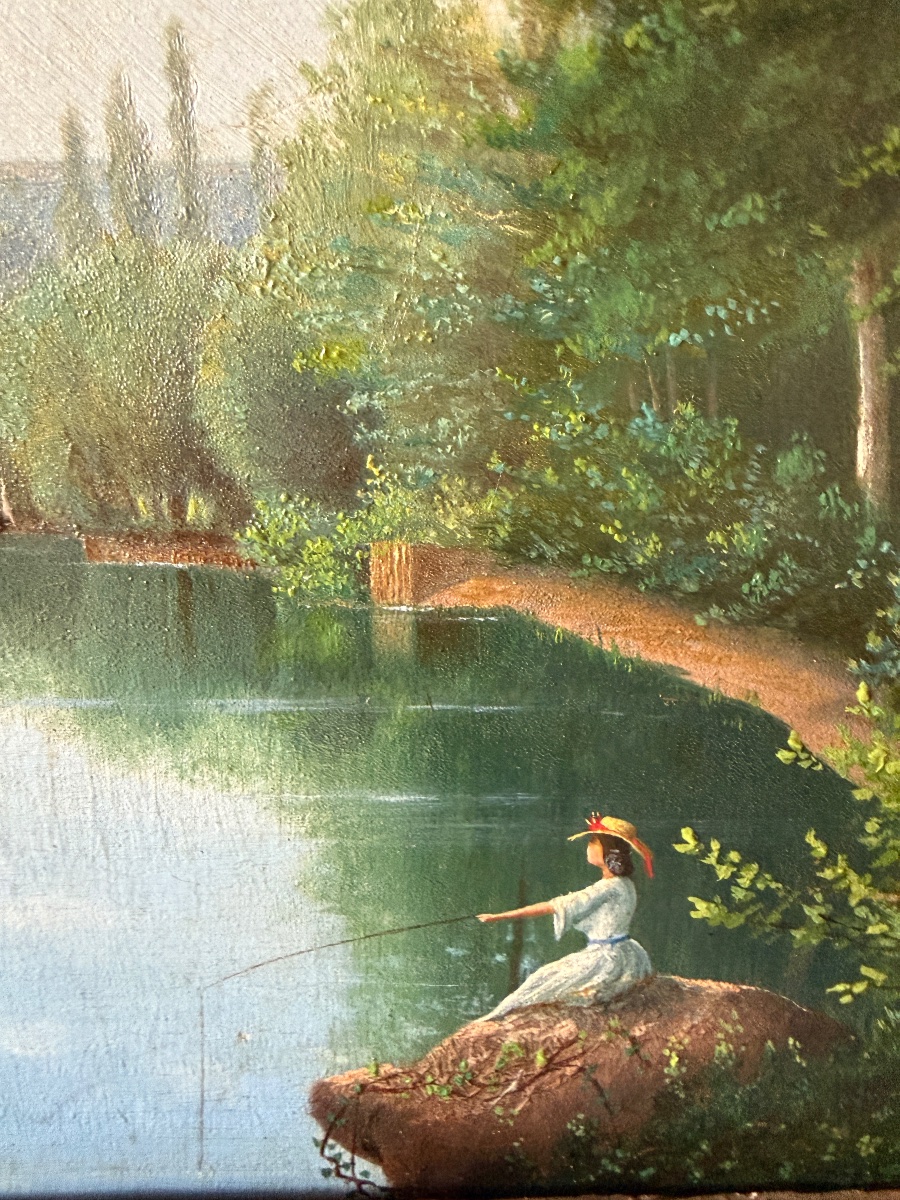 Paysage animé daté 1863 -photo-3