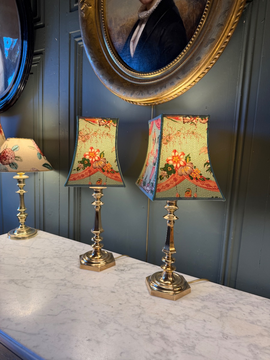Pair Of Bronze Lamps, Height 46 Cm-photo-4