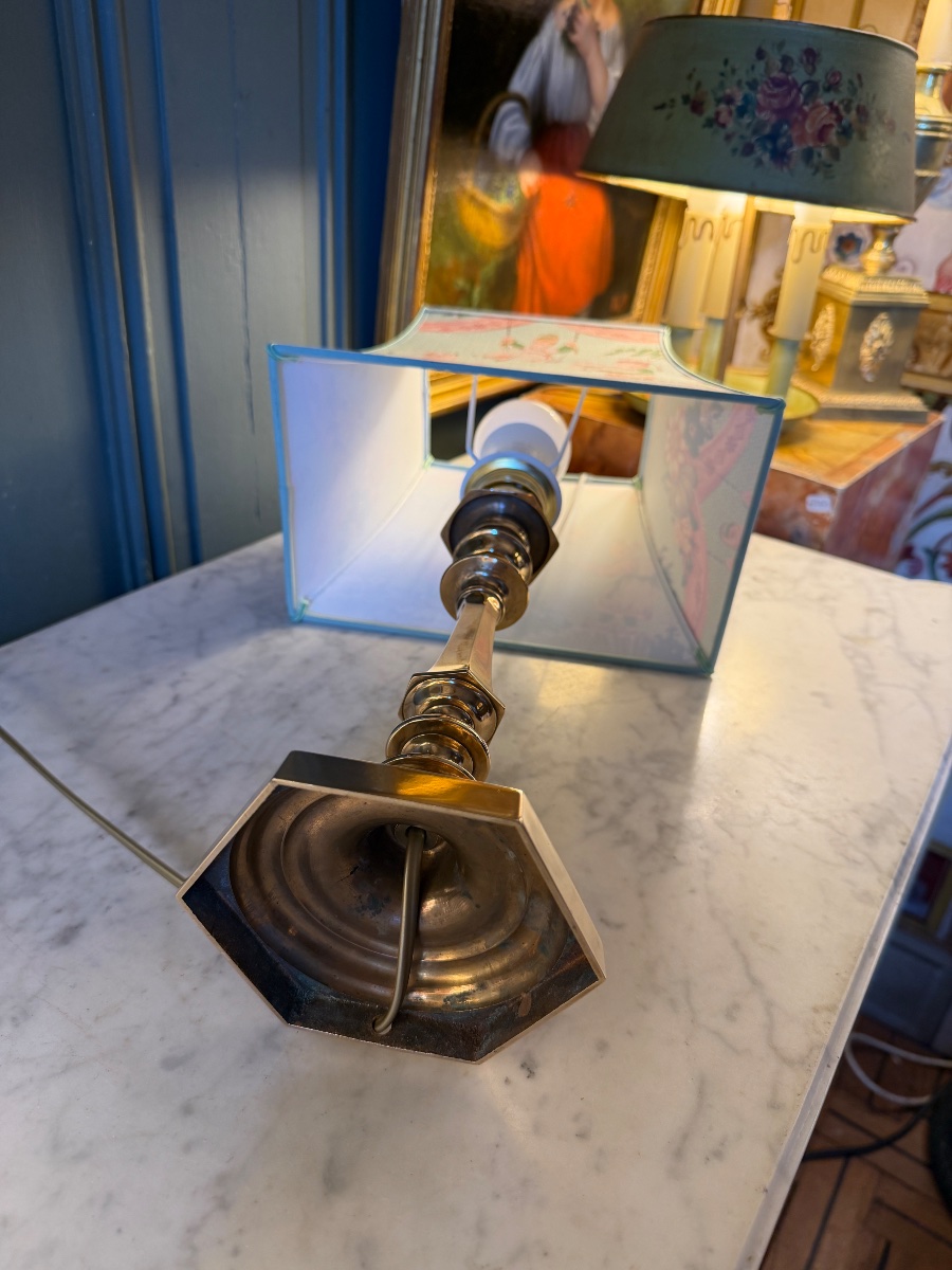 Pair Of Bronze Lamps, Height 46 Cm-photo-4