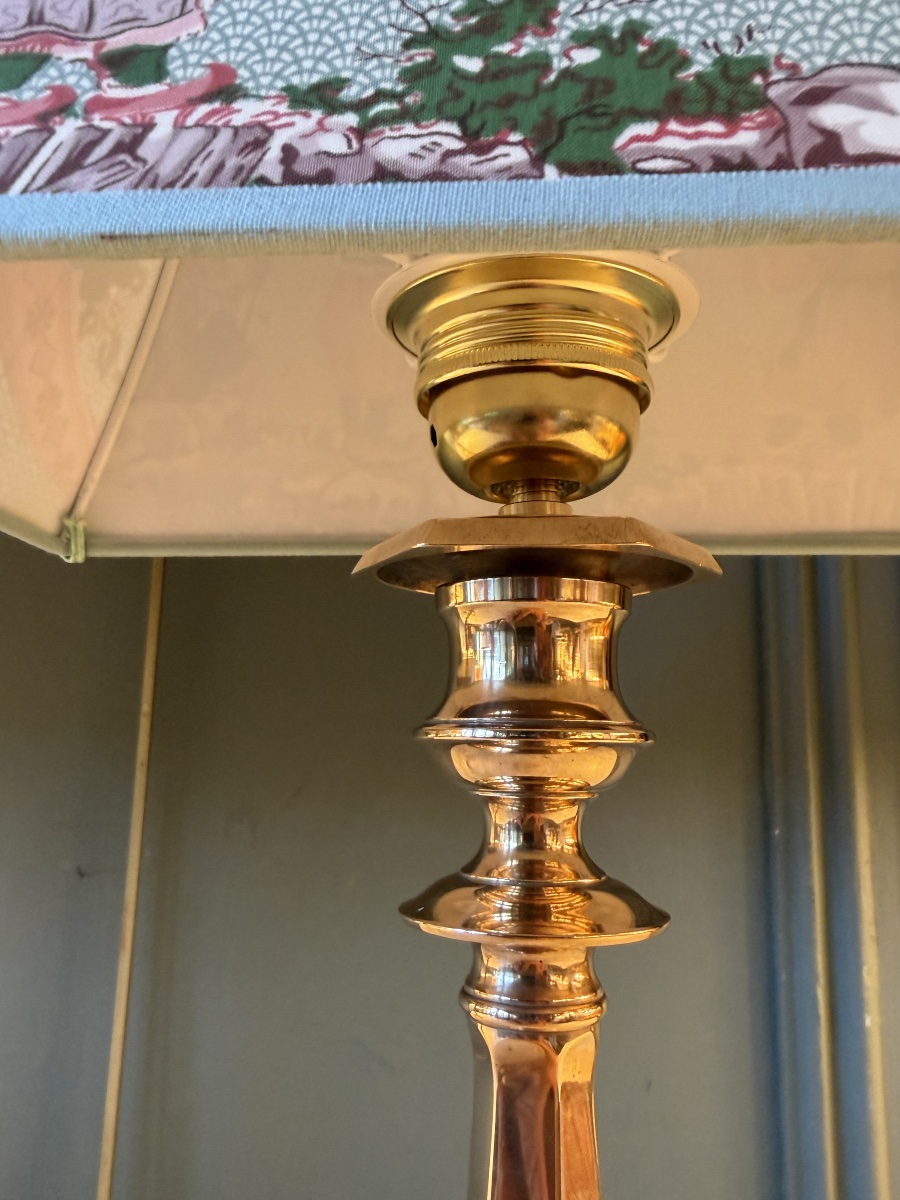 Pair Of Bronze Lamps, Height 46 Cm-photo-5