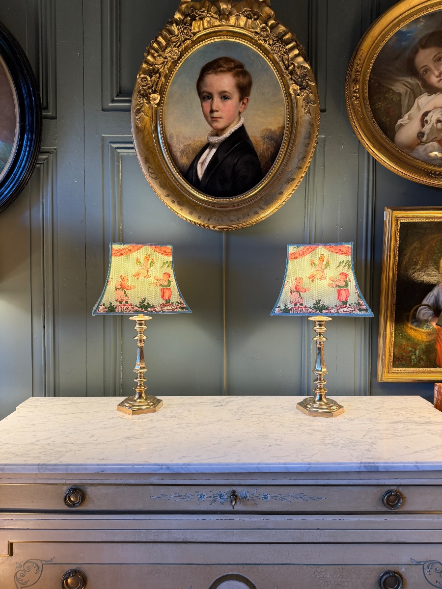 Pair Of Bronze Lamps, Height 46 Cm-photo-7