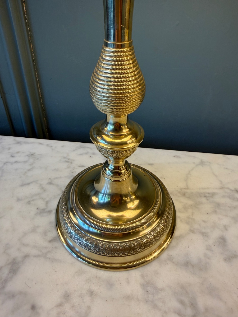 Pair Of 19th-century Bronze Lamps, Height 44 Cm-photo-5