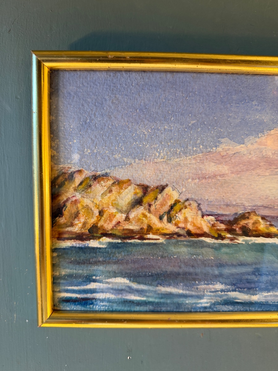 Bord de mer, aquarelle début XXème n°1-photo-2