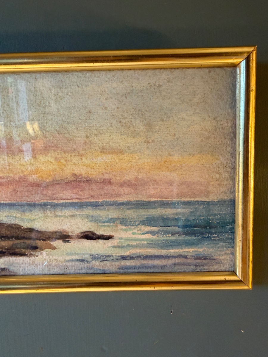Seaside, Early 20th-century Watercolor No. 4-photo-3