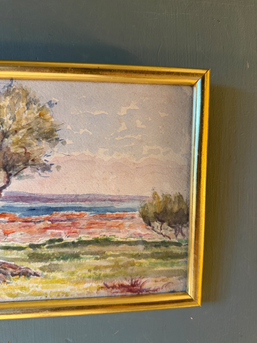 Seaside, Early 20th-century Watercolor No. 8-photo-3