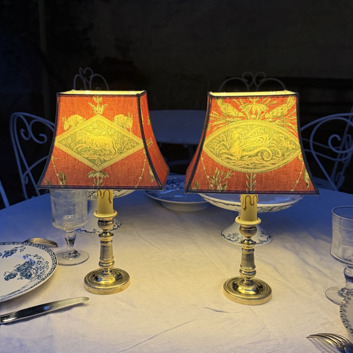 Pair Of Cordless Table Lamps, Height 34 Cm