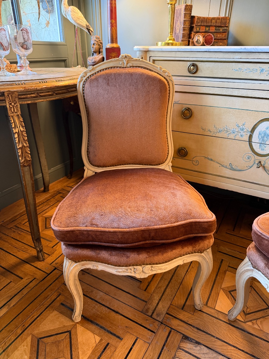 Pair Of Painted Wooden Armchairs-photo-1