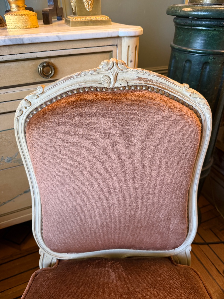 Pair Of Painted Wooden Armchairs-photo-5