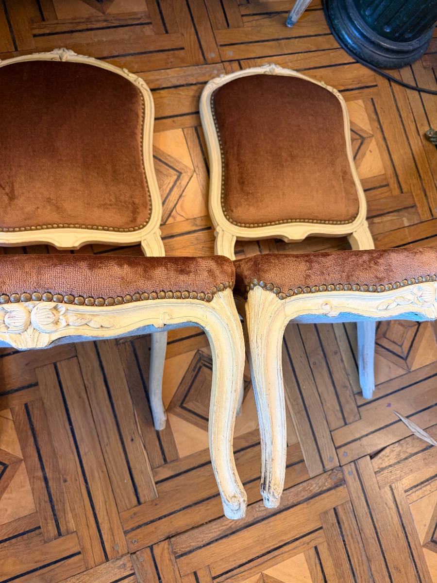 Pair Of Painted Wooden Armchairs-photo-6