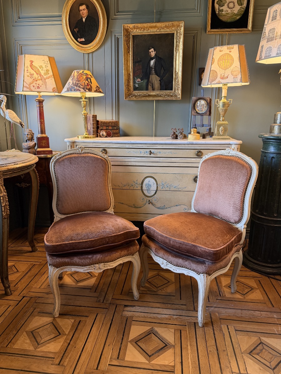 Pair Of Painted Wooden Armchairs-photo-8