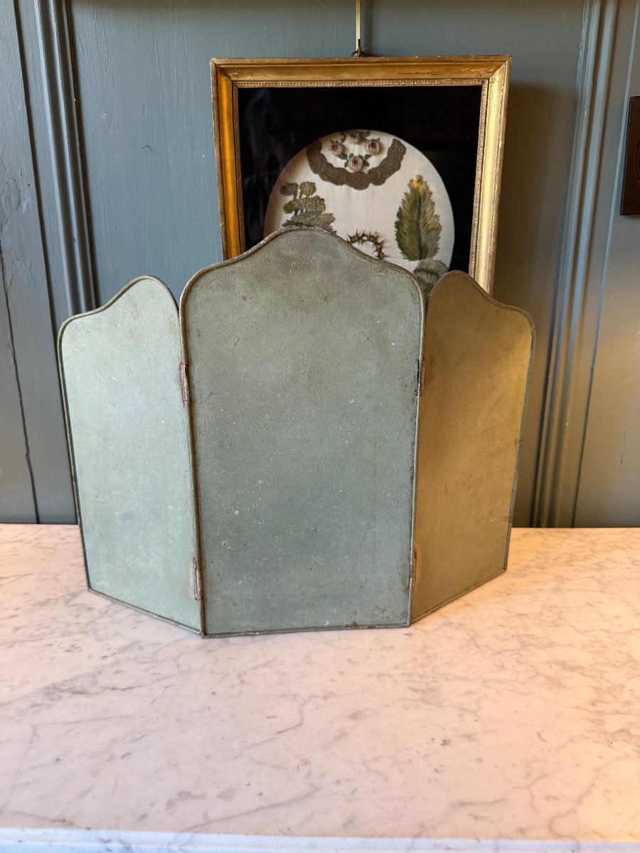 Early 20th-century Painted Sheet Metal Tabletop Screen-photo-2