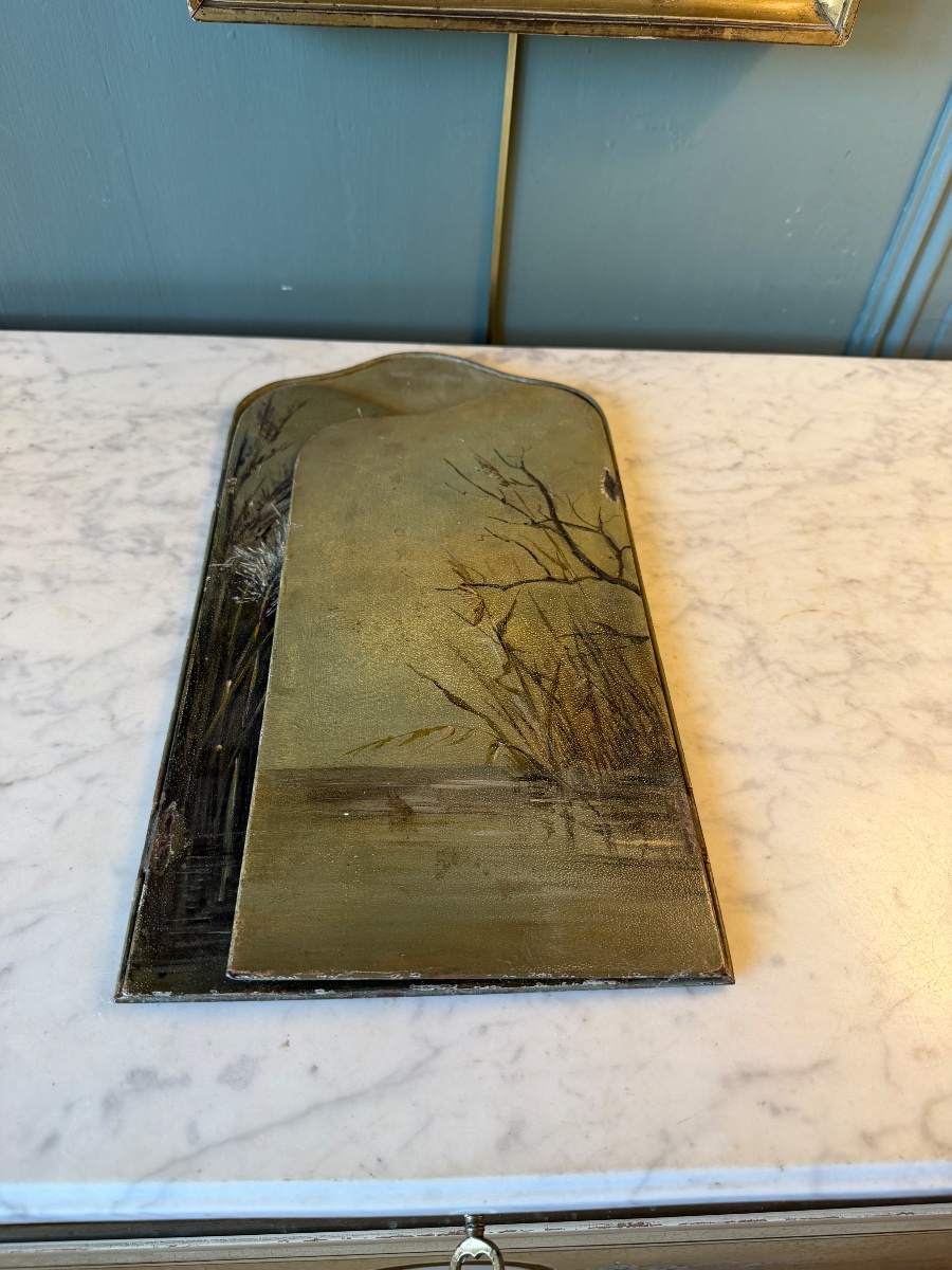 Early 20th-century Painted Sheet Metal Tabletop Screen-photo-4