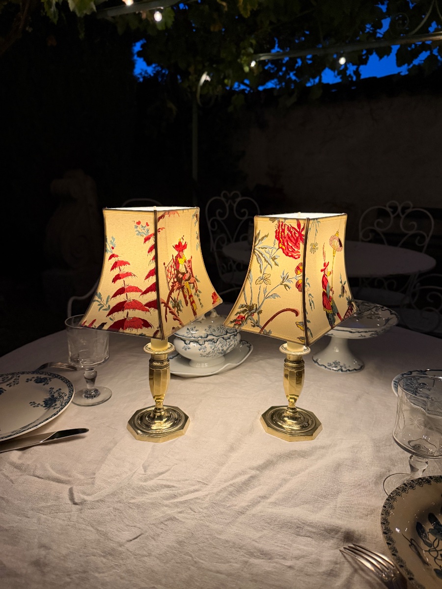 Pair Of Cordless Lamps, Height 34.5 Cm-photo-2