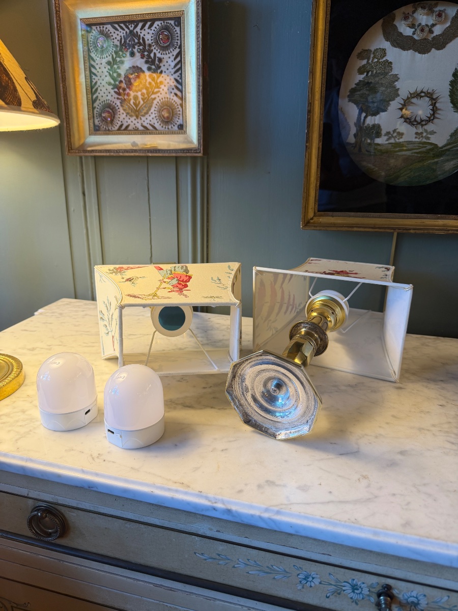 Pair Of Cordless Lamps, Height 34.5 Cm-photo-3