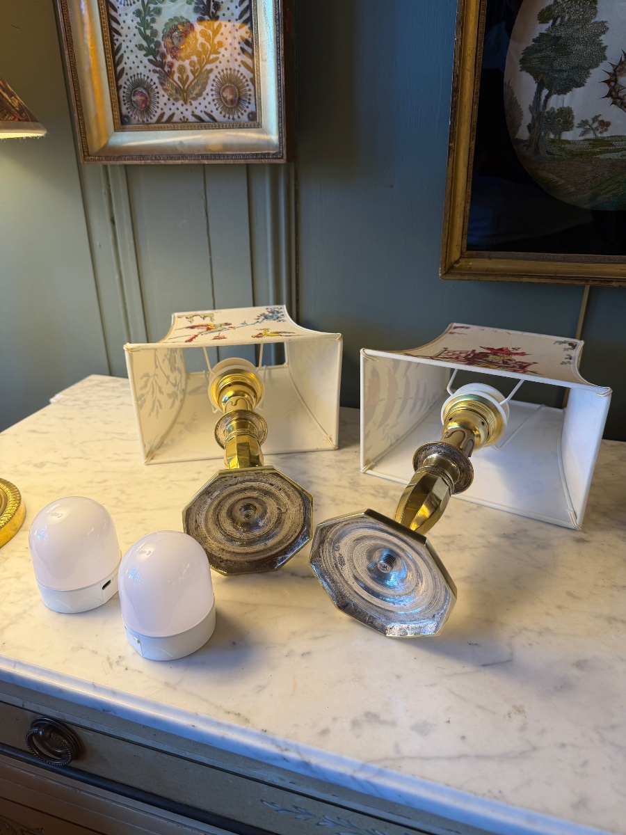 Pair Of Cordless Lamps, Height 34.5 Cm-photo-4
