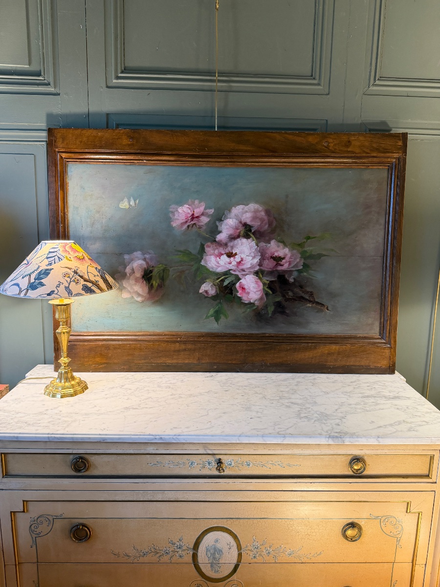 Large Decorative Wood Panel, Peonies.-photo-6