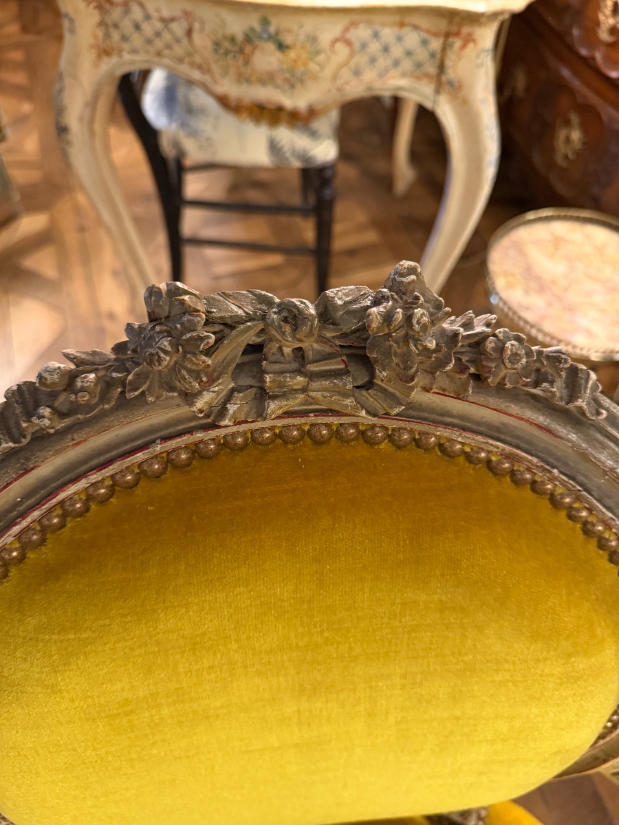 Paire de fauteuils cabriolets en bois peint-photo-3