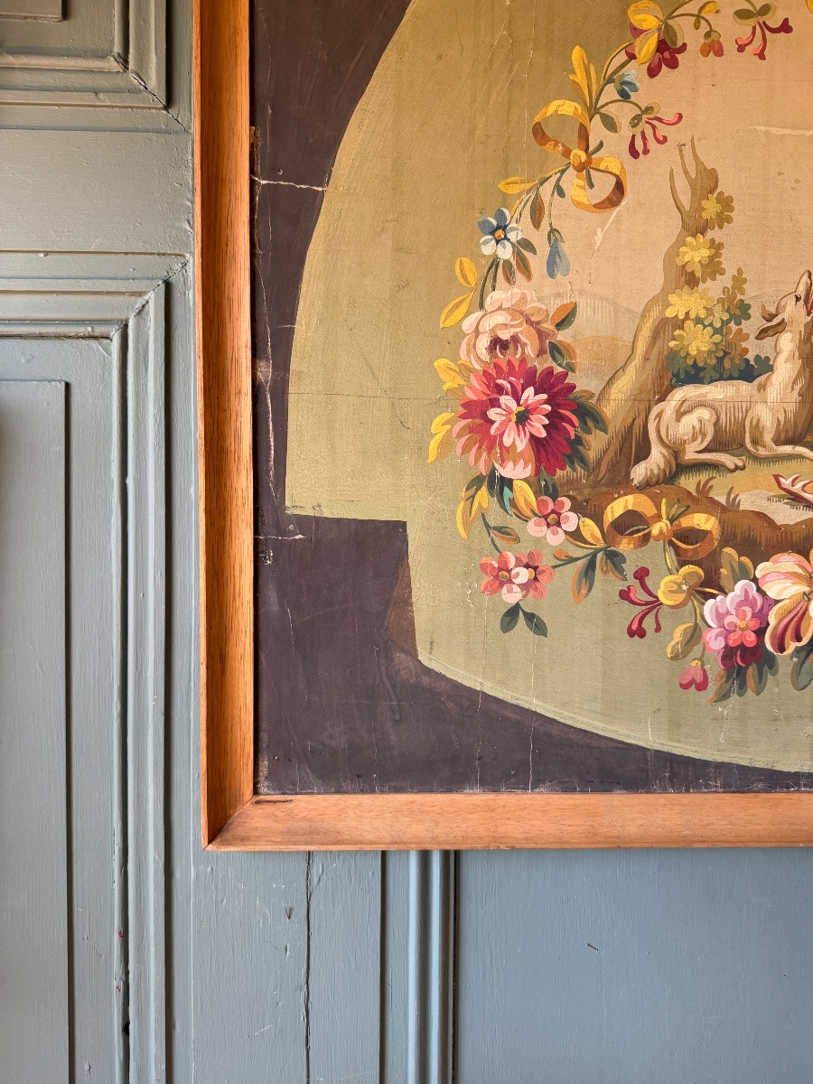 Aubusson Tapestry Design, "the Fox And The Stork," Based On La Fontaine's Fables-photo-4