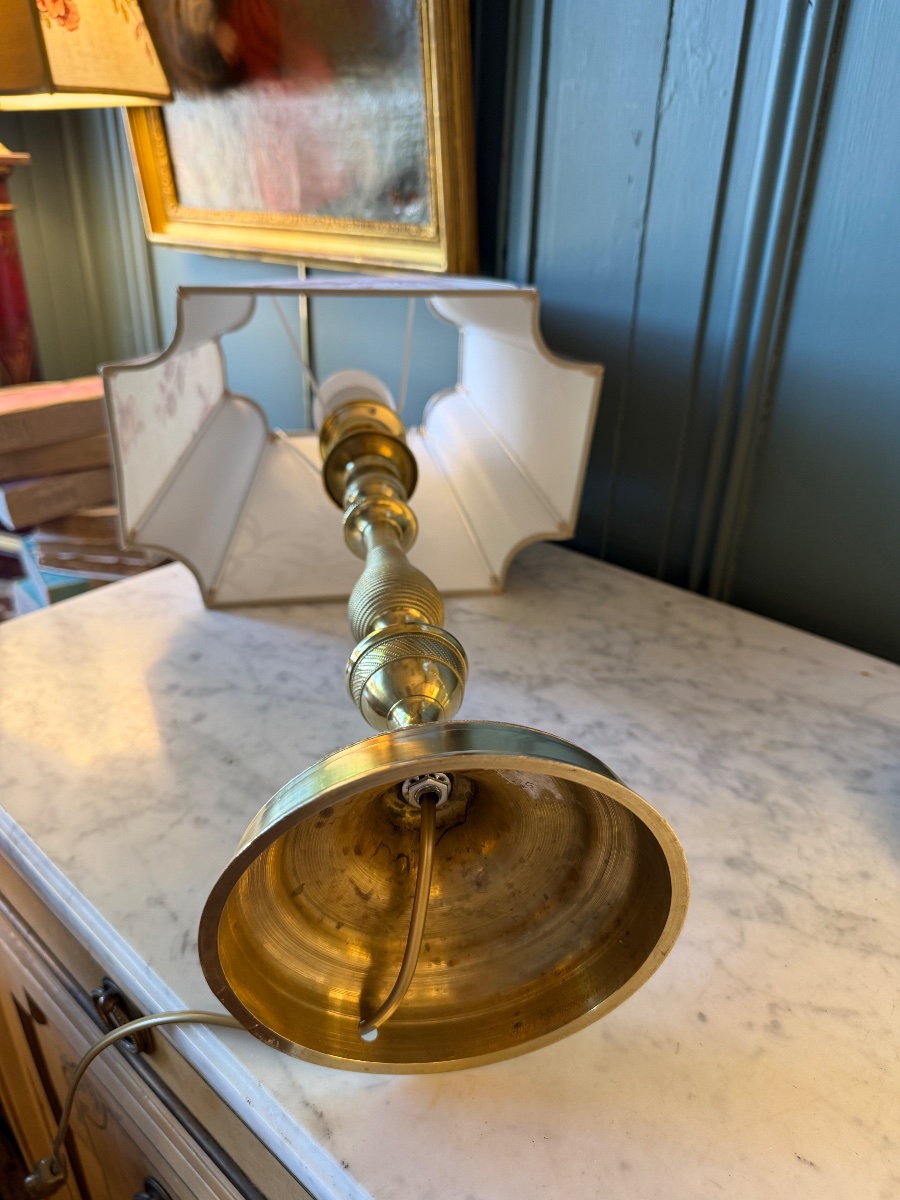 Grande paire de lampes en bronze XIXème, Hauteur 59 cm-photo-5