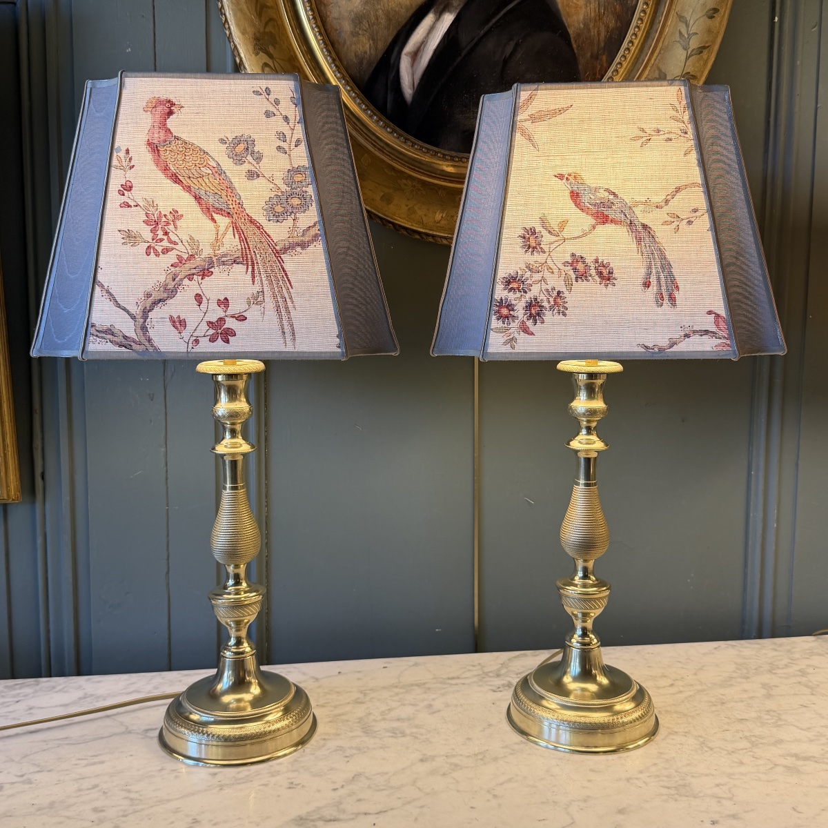 Grande paire de lampes en bronze XIXème, Hauteur 59 cm